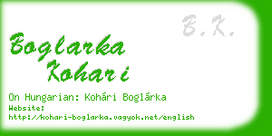 boglarka kohari business card