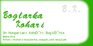 boglarka kohari business card